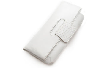 Florentine Folding Clutch in White - Canvas & Hyde NYC