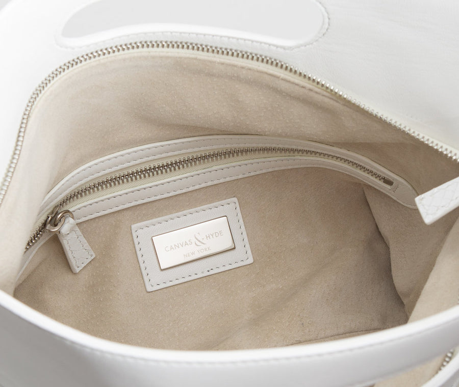 Florentine Folding Clutch in White - Canvas & Hyde NYC