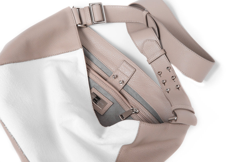 RITA Mini Crossbody Taupe w Ivory