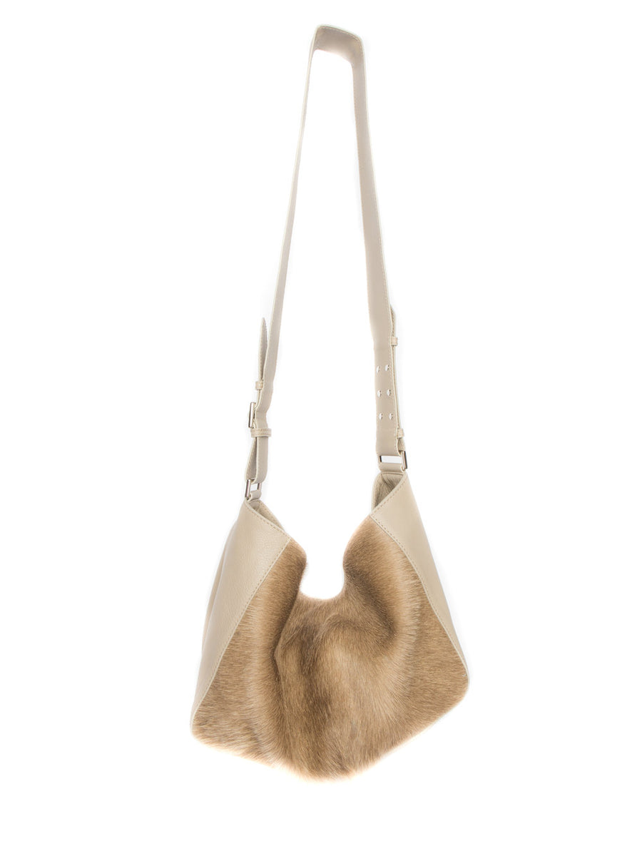 Manhattan Crossbody Messenger in Taupe w Champagne - Canvas & Hyde NYC
