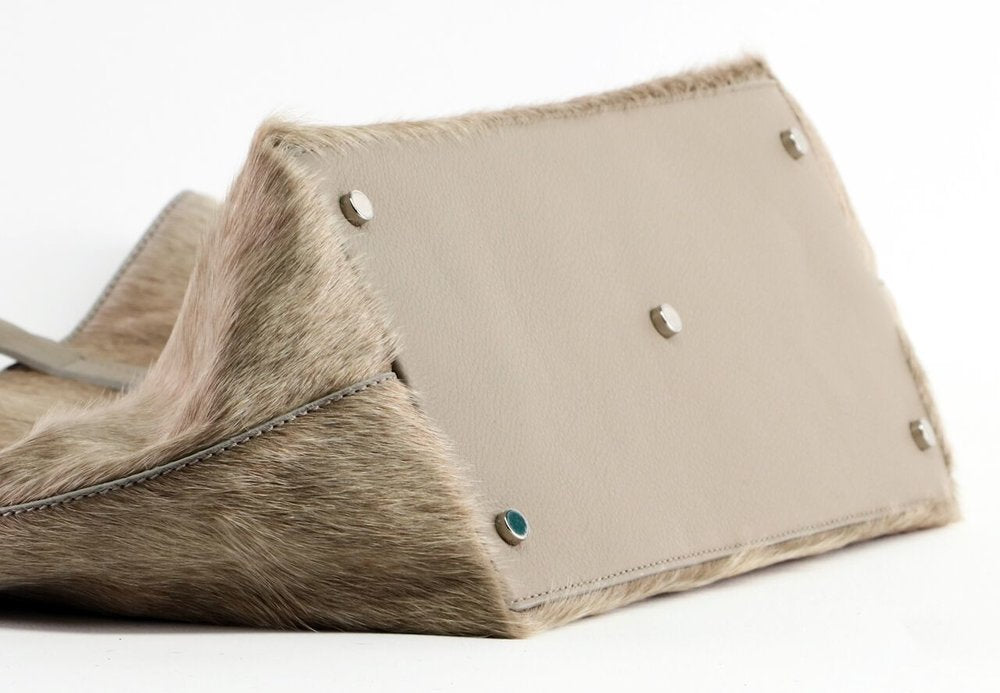 Aspen Day Tote in Champagne (Shaggy) - Canvas & Hyde NYC