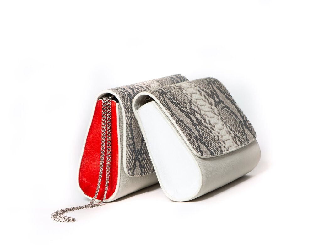 Deco Faux Snake Clutch - Canvas & Hyde NYC
