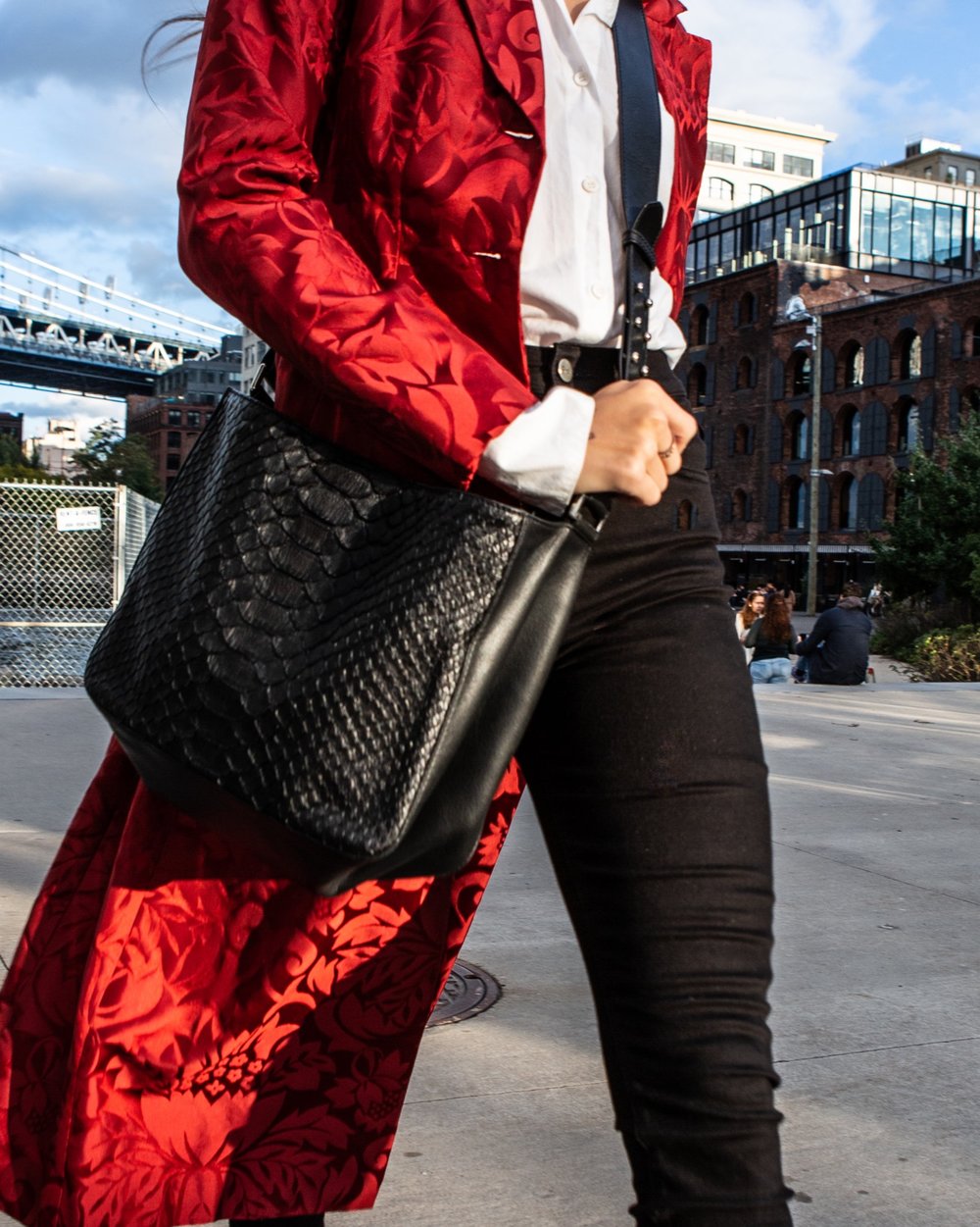 JANELLE Mini Crossbody Black w Black Jumbo Python - Canvas & Hyde NYC