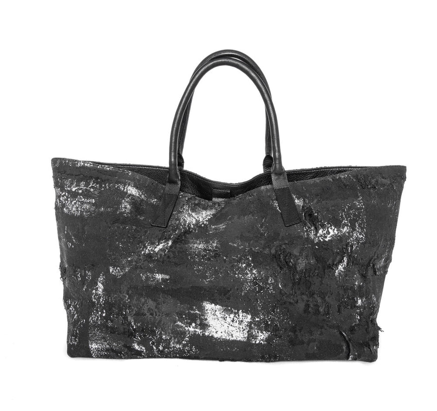 Monaco Weekender in Black Distressed - Canvas & Hyde NYC