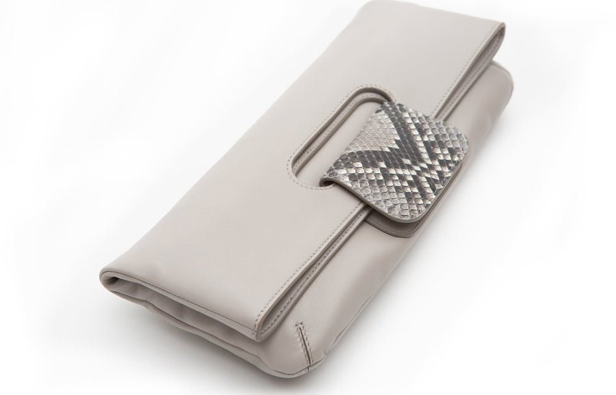 Florentine Folding Clutch in Natural - Canvas & Hyde NYC