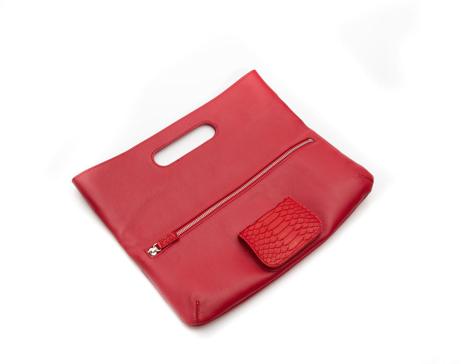 Florentine Folding Clutch in Red - Canvas & Hyde NYC