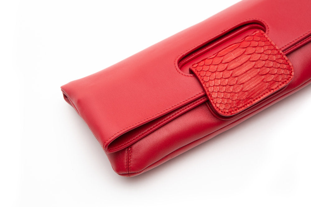 Florentine Folding Clutch in Red - Canvas & Hyde NYC