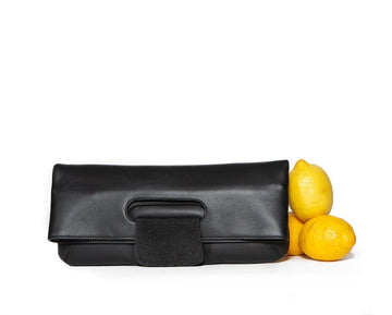 Florentine Clutch Black w Black Sting Ray - Canvas & Hyde NYC