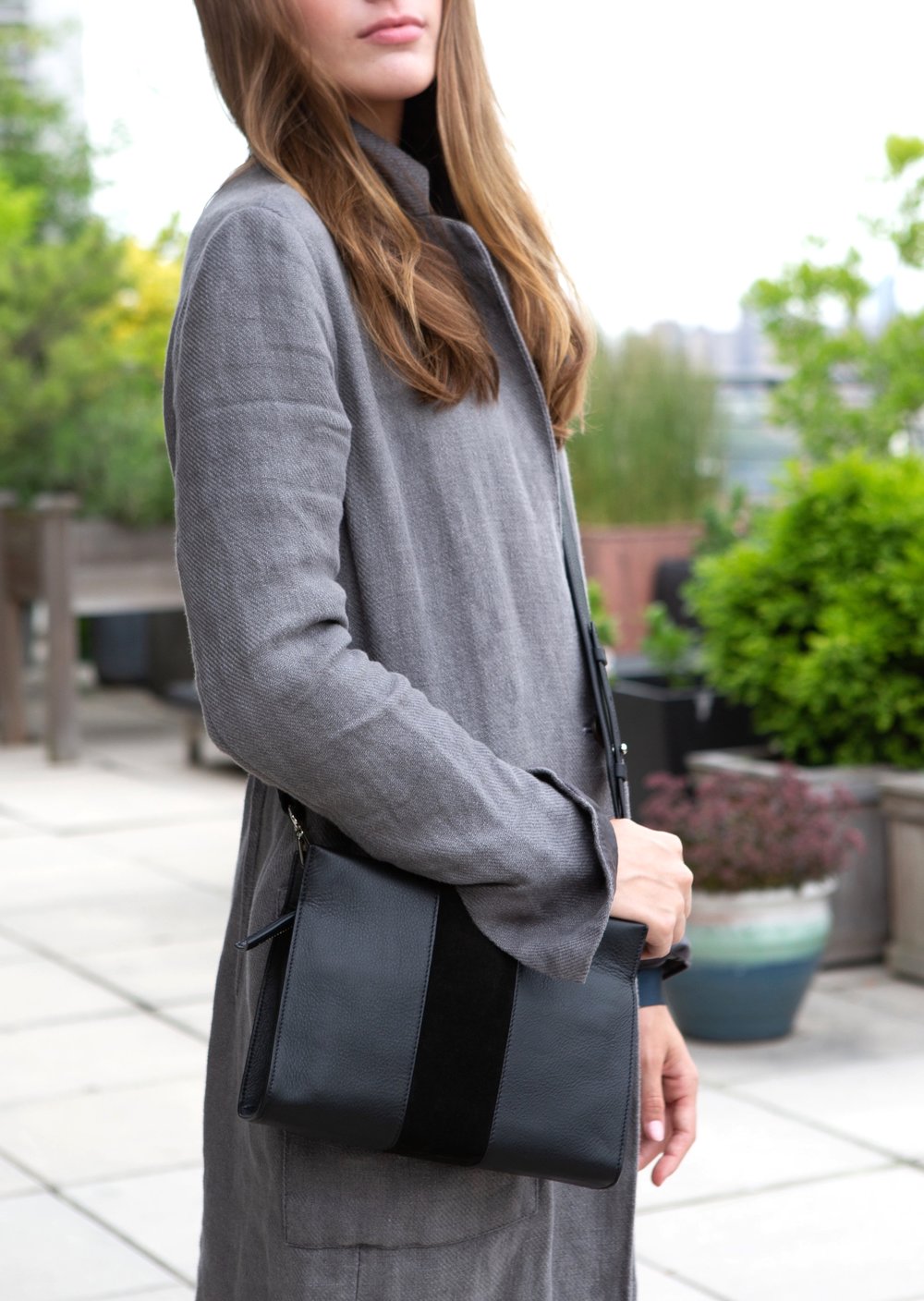 St Tropez Pouchette - Black w Black Pony - Canvas & Hyde NYC