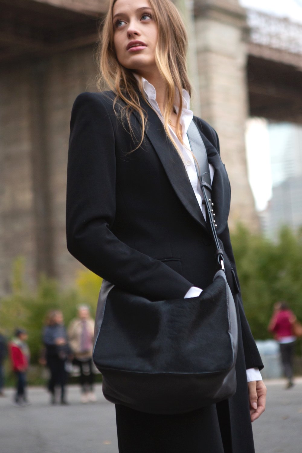 EMILY Mini Crossbody Grey w Grey Pony - Canvas & Hyde NYC