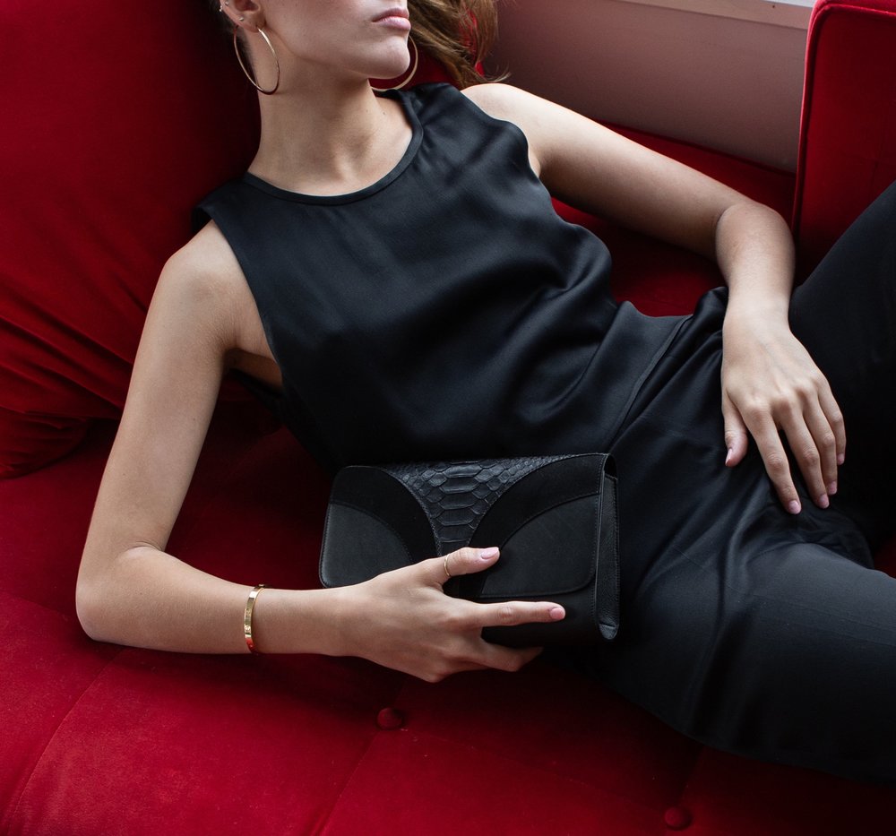 Paris Deco Clutch w Amp - Canvas & Hyde NYC