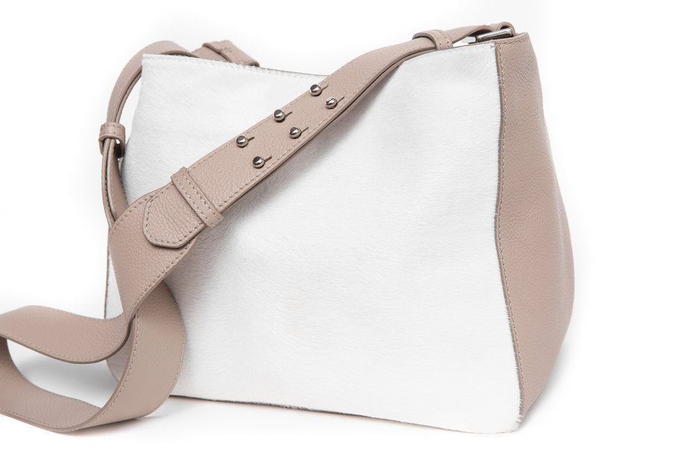 RITA Mini Crossbody Taupe w Ivory - Canvas & Hyde NYC