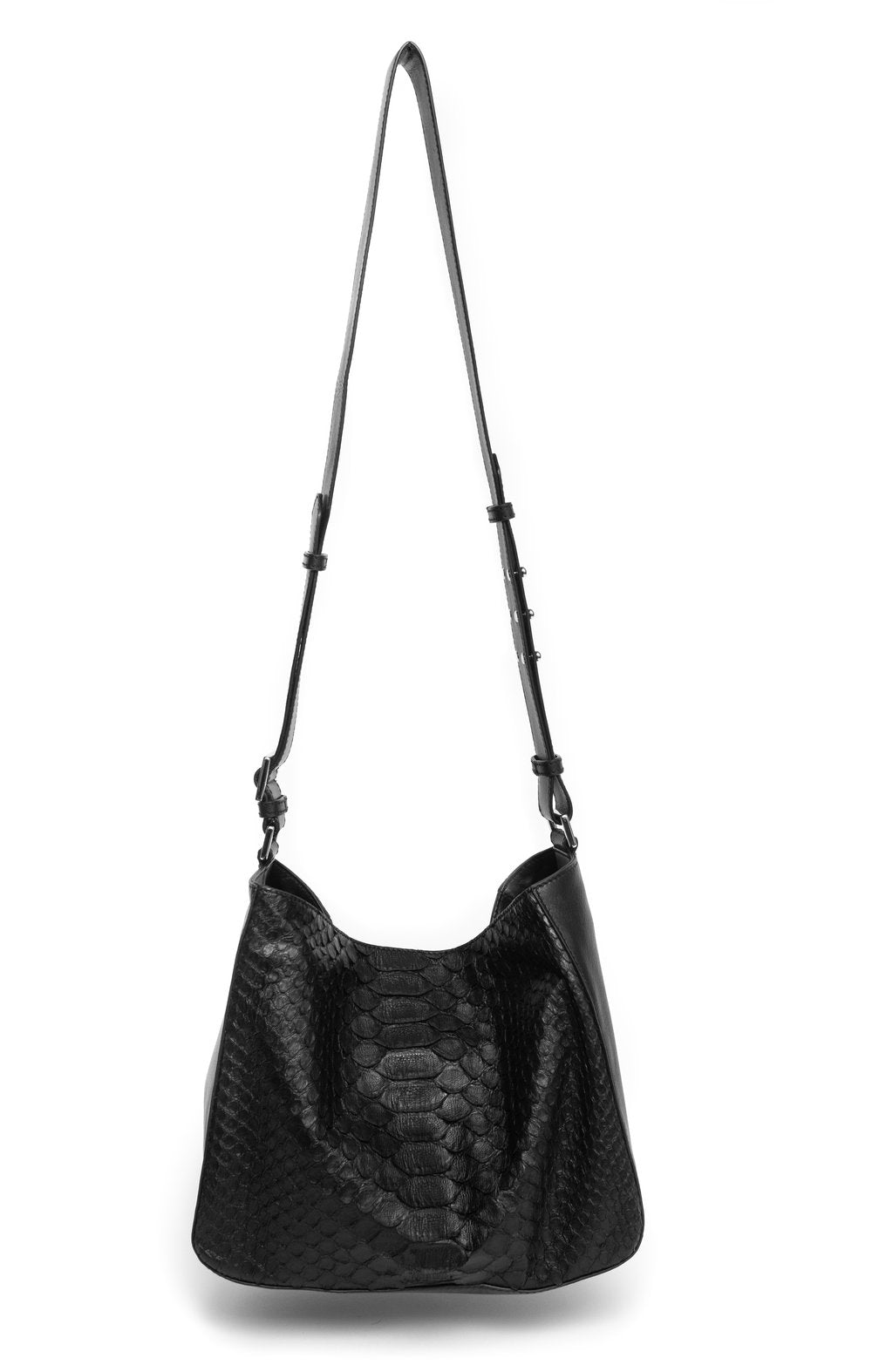 JANELLE Mini Crossbody Black w Black Jumbo Python - Canvas & Hyde NYC