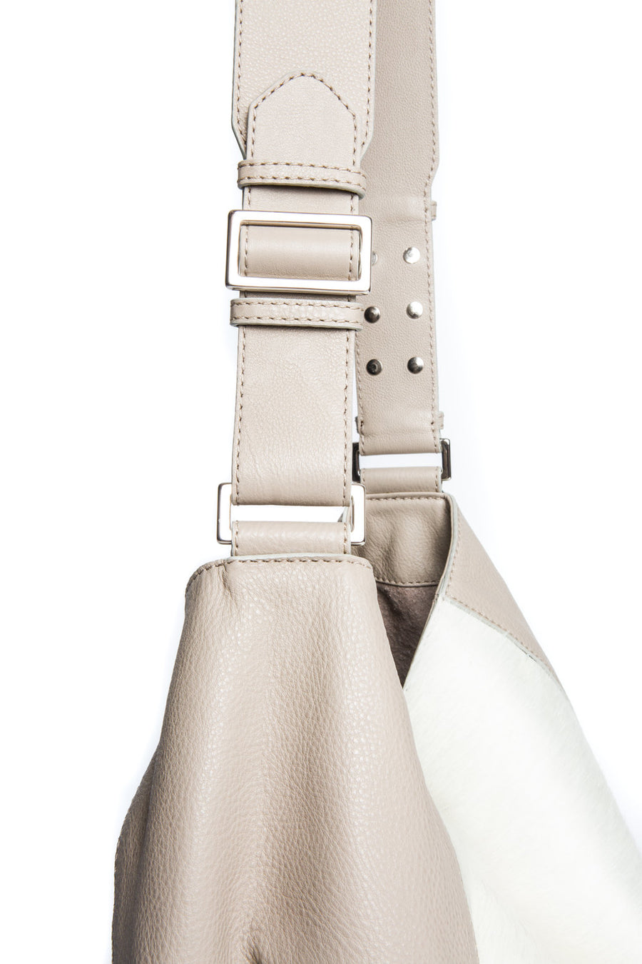 Manhattan Crossbody Messenger in Taupe w Ivory - Canvas & Hyde NYC