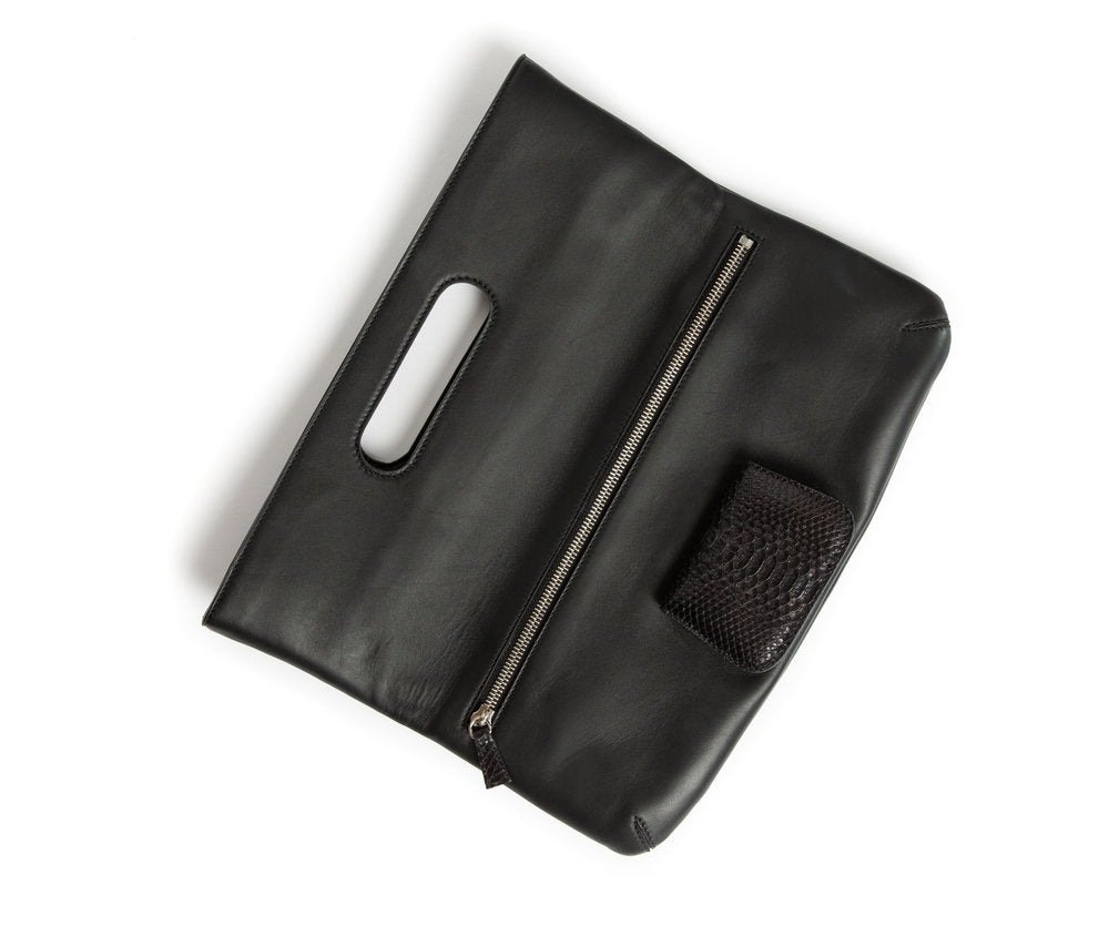 Florentine Folding Clutch in Black - Canvas & Hyde NYC