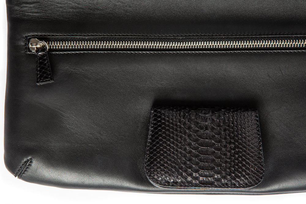 Florentine Folding Clutch in Black - Canvas & Hyde NYC